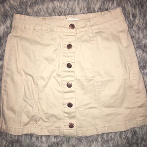 Tan button up skirt